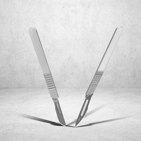 Surgical Grade Blades #11, 10pcs Sterile with #3 Scalpel Knife Handle for Biology Lab Anatomy