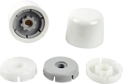 Plumb Pak PP835-30WHL Universal Round Toilet Push-On Bolt Caps, 1-7/8" x 4-3/8", White