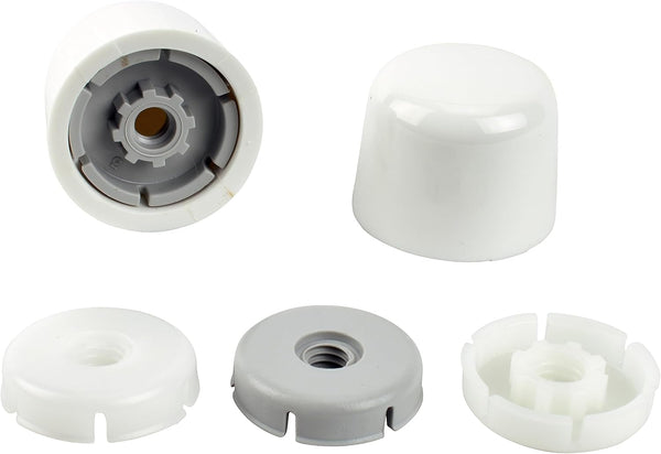 Plumb Pak PP835-30WHL Universal Round Toilet Push-On Bolt Caps, 1-7/8" x 4-3/8", White