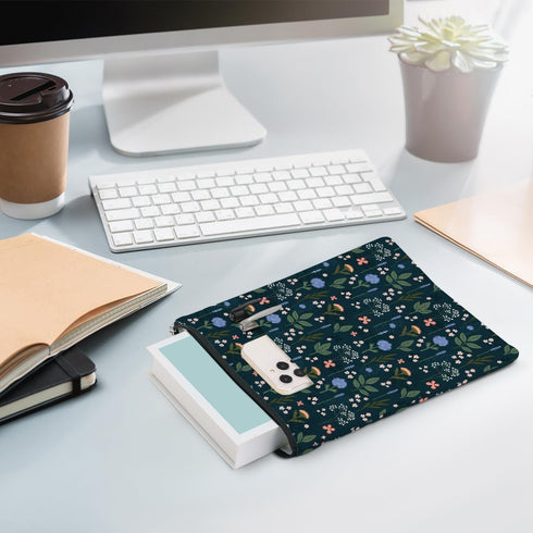 Wildflower Pattern Book Lovers Gifts Waterproof Book Sleeve Book Pouch Book Protector with Zipper and Front Pocket BookCover Case for Women Girl Readers Librarian Book Accessories Book Club Gifts by jealance