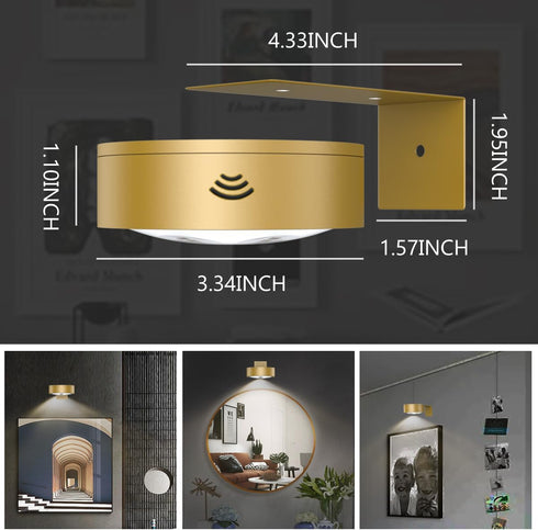 Xuolder 3Pack Control,Dimmable&Timer Picture Light Battery Operated Painting Lights for Wall Wireless Magnetic Display