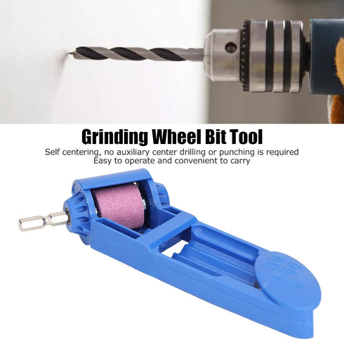 FTVOGUE Corundum Drill Sharpener Portable Corundum Grinding Wheel Drill Bit Sharpener ABS for Grinder Power Tools Blue