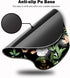 Ergonomic Mouse Pad with Wrist Support, Black Floral Cute Design, Non-Slip PU Base for Home Office Working & Pain Relief