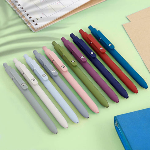 FIOVER Gel Pens, 10pcs 0.5mm Quick Dry Black Ink Pens Fine Point Smooth Writing Pen High-End Series Pens Ballpoint for School Office Home Supplies, Gifts for Women and Men (Morandi & Retro) by FIOVER