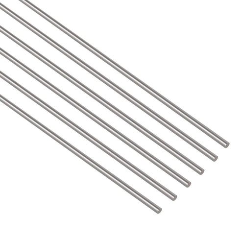 Glarks 6Pcs 3mm x 300mm Stainless Steel Solid Metal Round Rod for DIY RC Model Car, Helicopter, Airplane