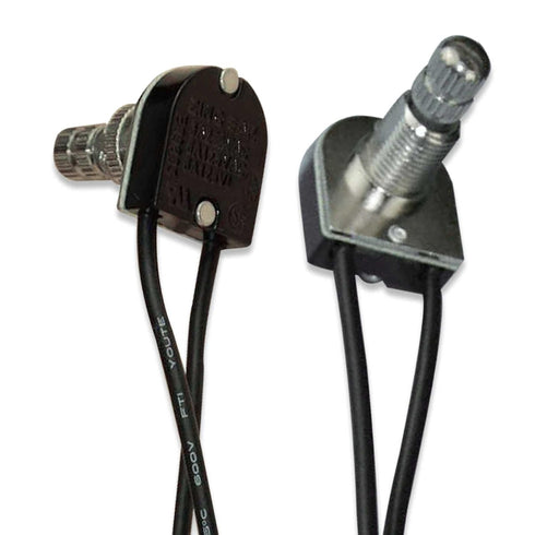 Zing Ear Rotary Switch ZE-106M - 125VAC/6A, 250VAC/3A, 125VL/6A, Two Wire Replacement for Canopy Lights, Brass Knob