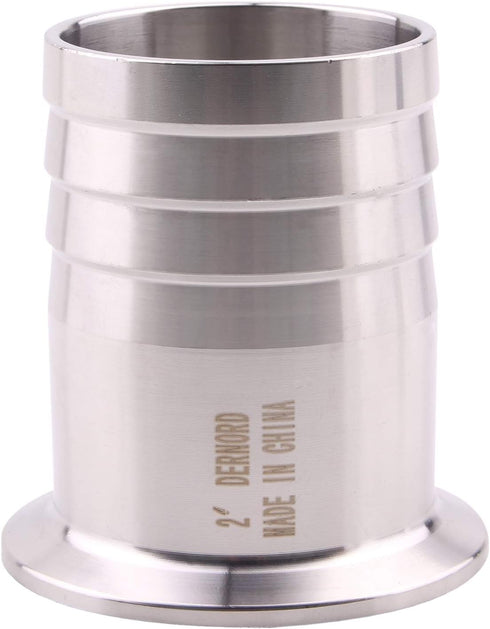 DERNORD 2" Tri Clamp to 2" Hose Barbed Adapter, SUS304 Sanitary Hose Barb Pipe Fitting