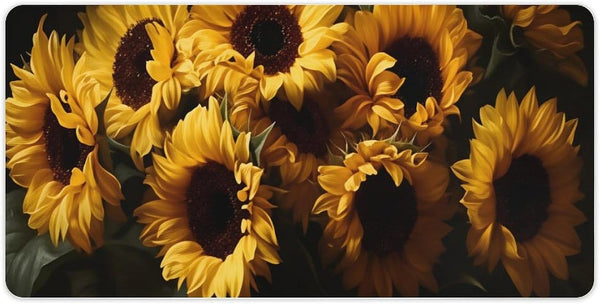 HFDSIFBUJ Sunflower Bouquet Yellow Flowers Desk Mat 12"24",Large Non-Slip Rubber Unsealed Edges Mouse