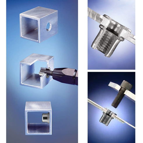 20Pcs Aluminum Flange Nut, 1/4-20UNC Rivet Nuts, Flat Head Threaded Insert