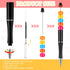 Crtiin 50 Pieces Plastic Beadable Pen Bulk, Black Ink Beaded Pens with 50 Refills for DIY School Supplies