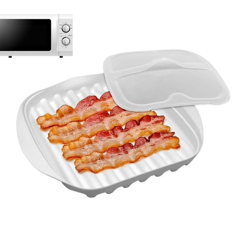 Generic Set, Bacon Cooker Plate - Non Stick Food Safe Tray, Kitchen Cooking Equipment Grease Draining Rack Tool