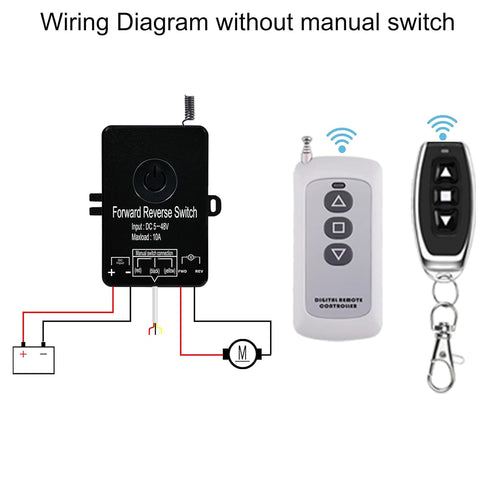 168 5V 48V /10A,Linear Winch Waterproof Forward Reverse Remote Control Switch up to FT,DC to Actuator Controller