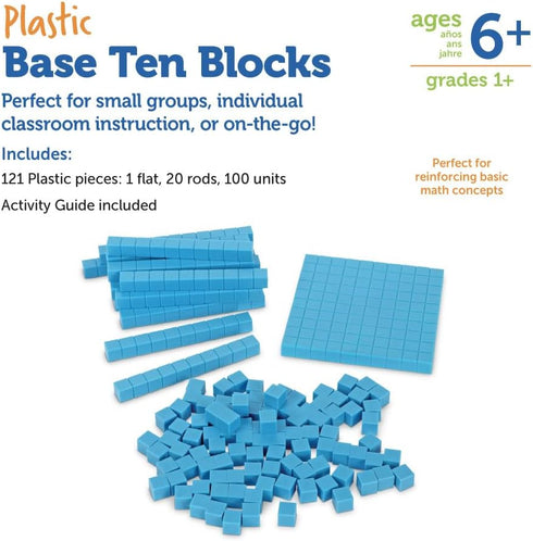 Pack 121 6+, 1+, Learning Resources Base Ten Blocks Smart - Pieces, Ages Grades Math First Grade Games, School Supplies
