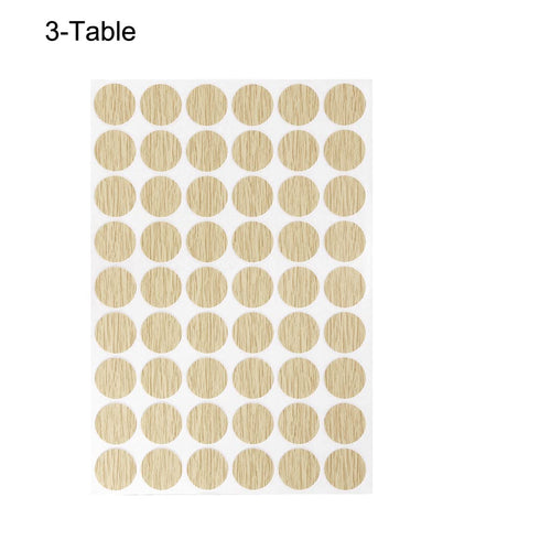 uxcell 3 Sheet/162Pcs Screw Hole Cover Stickers - 21mm Dia PVC Self Adhesive Caps for Wood Furniture