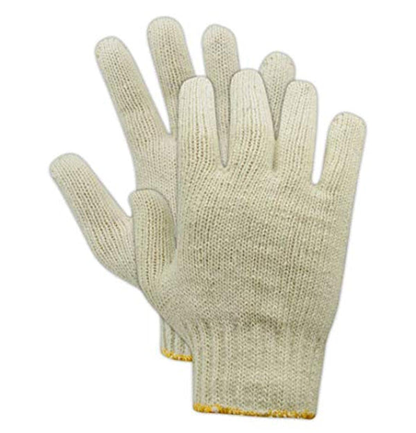 MAGID KnitMaster Standard Weight Machine Knit Gloves, 12 Pairs, Men s Size 8/M, Natural
