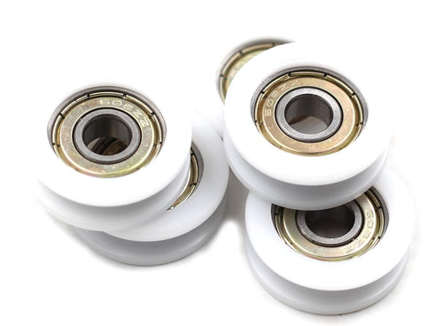 5PCS Nylon Round Plastic Pulley U Groove Track Roller Bearing Pulleys, 8x30x10mm