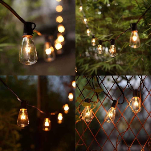 Lights,10Ft Bulb 1 Bulbs)-Black Couah Outdoor Patio String Edison String Lights for Patio Garden Porch Backyard Party
