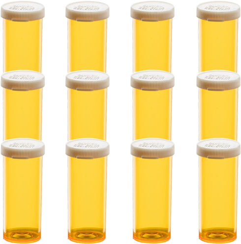 Pill Bottles with Snap Caps, Not Child Resistant, Easy Open Empty Medicine Plastic Containers, 30 dram, 12pcs