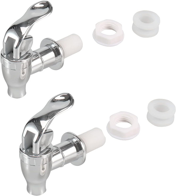VitaLifePower 16mm Beverage Dispenser Replacement Spigot Silver Push Style faucet for Beverage Dispenser
