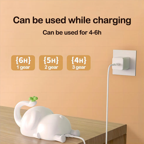 3 Dimmable S NMT Cute Elephant Silicone Night Light LED Novelty Lamp Level Nursery Nightlight USB Rechargeable Timing