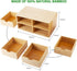 Bamboo Desk Organizer with 4 Drawers for Makeup Storage, Tabletop Organization Box for Home Office (No Assembly