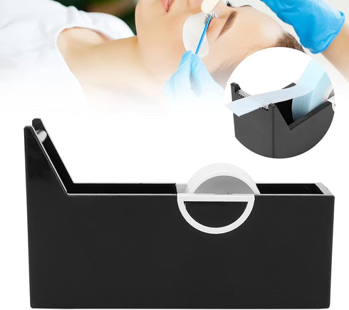 Portable Tape Dispenser for Eyelash Extension, Office Desktop Tape Cutter Holder (Black)