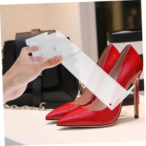 Set 2 Luxshiny Versatile Plastic Shoe Racks Suitable for High Heels Flats Display Stand