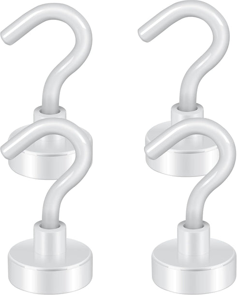 Neosmuk Magnetic Hooks - Heavy Duty Earth Magnets with Hook for Refrigerator, Extra Strong for Hanging