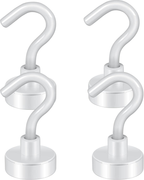 Neosmuk Magnetic Hooks - Heavy Duty Earth Magnets with Hook for Refrigerator, Extra Strong for Hanging