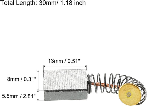 PATIKIL Carbon Brushes 0.51x0.31x2.81 Inch for Electric Motors Power Tool Angle Grinder Table Saw Spare Part Repair, 4 Pack