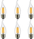 Sunlite 41519 LED Filament CA11 Flame Tip Chandelier Light Bulb, 4 Watts
