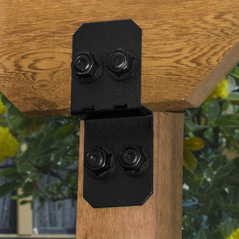 Ozco Building Products 51775 Ironwood 4-inch Post to Beam Connector, Black (2 per Pack)