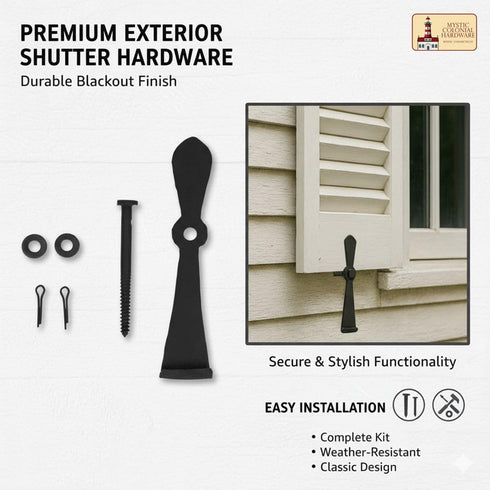 Iron Grill Window Shutter Dogs for Home Improvement