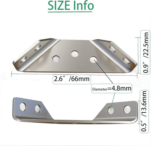 Universal Stainless Steel Corner Connector, 8Pcs Heavy Duty Bracket, Silver Metal Corner Braces for Wood with Screws
