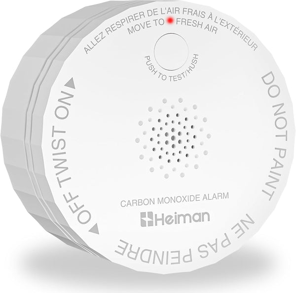 HEIMAN Carbon Monoxide Detectors, Nano-Sized Portable CO Alarm Battery Powered, UL 2034 5th