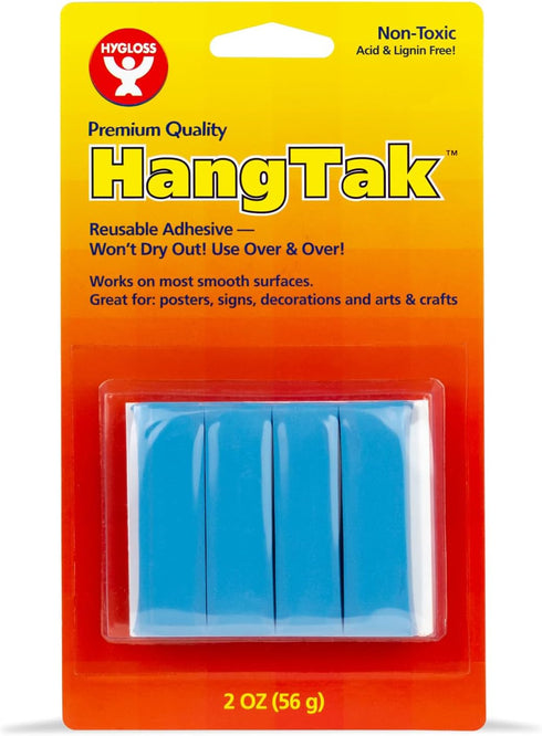 Hygloss Blue HangTak Putty, 24 oz. Removable & Reusable Poster Mounting Putty for Home, Classroom & Office Use