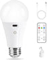 Powfloven Rechargeable Light Bulbs with Remote Control and USB Charging; Dimmable Battery Operated