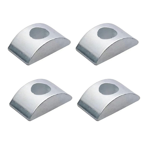 12Pcs Silver M8 Solid Half Moon Nuts, Washer Spacer Furniture Hardware Accessories for Connect (27mm x 14mm)