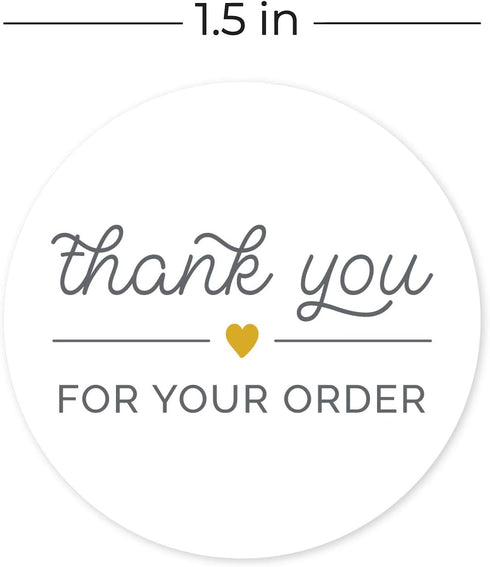 Thank You for Your Order Stickers / 500 Thanks from The Heart Business Labels / 1.5" Customer Appreciation Package