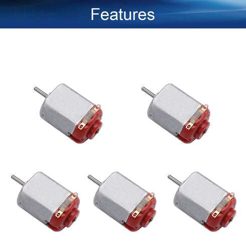 Heyiarbeit 5pcs 3V 16500RPM DC Motor Round Shaft Micro Electric Motor for DIY Electronic Equipment Model
