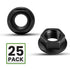 Metal Spacers Online M6 1.0 25 Pack 10.9 10mm x Flange Nut Black Zinc Steel, Grade Nut with Drive Corrosion Resistant