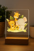 Personalized Led Night Light Name for Kids, Custom Cute Forest Animals with Wooden Base Bedroom Decor, Personalized