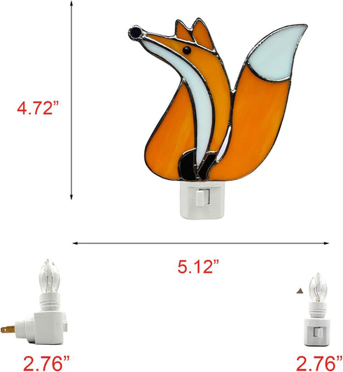 CHEZBABY Stained Glass Night Light Plug into Wall Lamp Decorative Accent Nightlight for Hallway Bedroom Bathroom