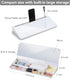 Varhomax Glass Desk Whiteboard with Built-in Mirror, Desktop Dry Erase Board with Storage for Home and Office