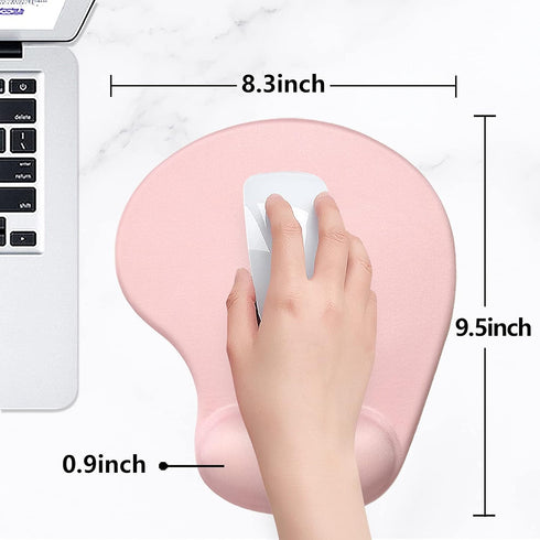 Hsurbtra Ergonomic Mouse Pad with Wrist Rest Support, Gel Mouse Pads with Non-Slip PU Base, Pain Relief Memory Foam