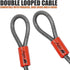 7FT 10mm (3/8") BV Heavy-Duty Security Cable Lock with Loops Extra Thick Braided Steel, Cut-Resistant & Weatherproof