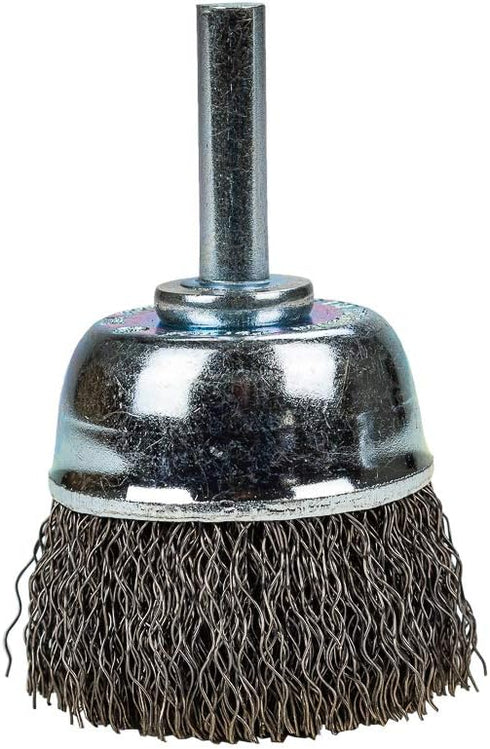 Forney 60004 Cup Brush, 1-1/2-Inch Coarse Crimped Wire with 1/4-Inch Shank