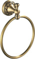 Antique Brass Towel Ring Hanger, Hand Towel Holder for Bathroom Kitchen Accessories, Wall Mounted Pattern Carving Design