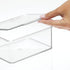 mDesign Small Plastic Home Office Storage Organizer Box with Hinged Lid for Desktops - Holds Pens, Pencils, Sticky