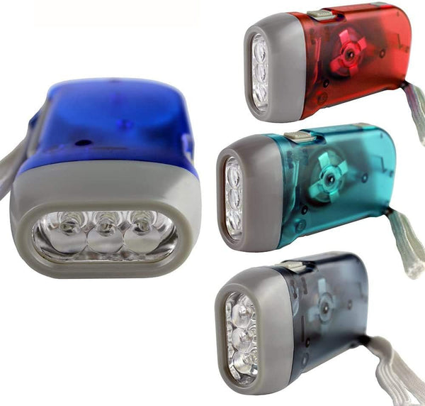 Guyuyii 4-Pack Hand Crank Flashlight - Portable Wind Up Flashlights for Emergency Preparedness & Outdoor Adventures